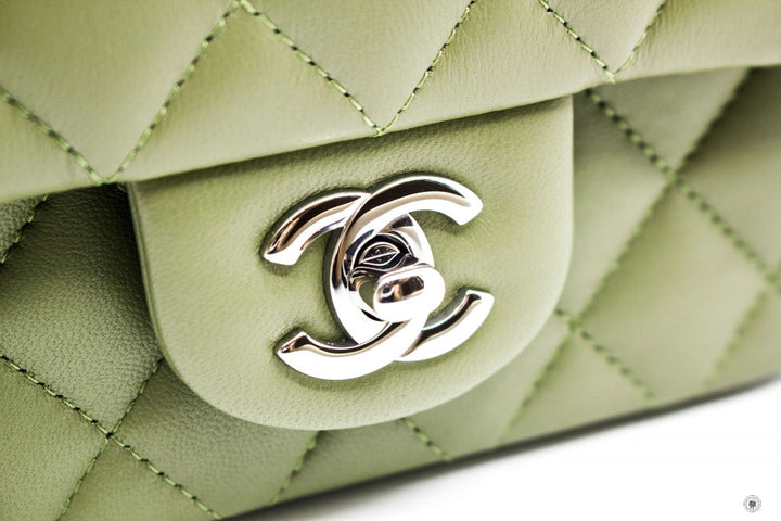 Top Quality Chanel A35200 Y01480 Classic Mini Square Avocado / ND356 Lambskin 17CM Shoulder Bags Shw