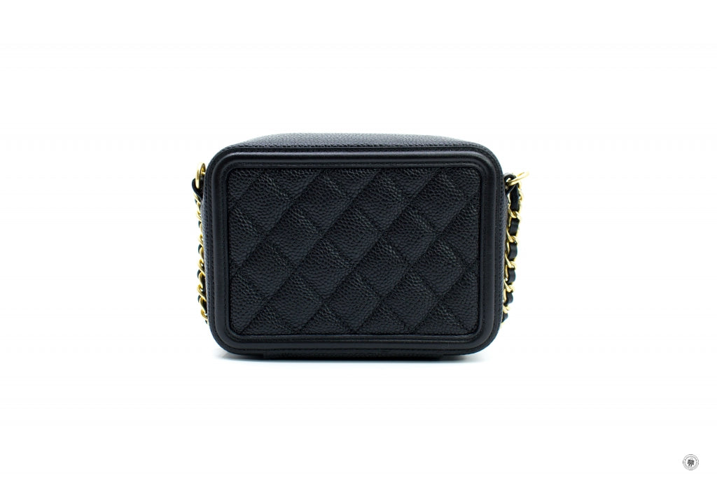 Top Quality Chanel A84452 Y06542 CC Filigree Vanity Clutch With Chain Black / 94305 Caviar Shoulder Bags Ghw