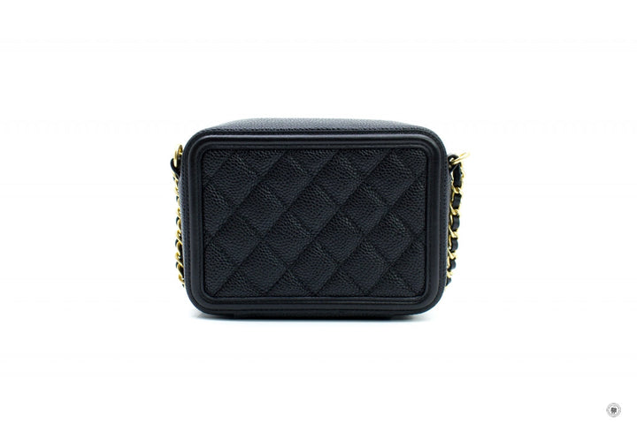 Top Quality Chanel A84452 Y06542 CC Filigree Vanity Clutch With Chain Black / 94305 Caviar Shoulder Bags Ghw