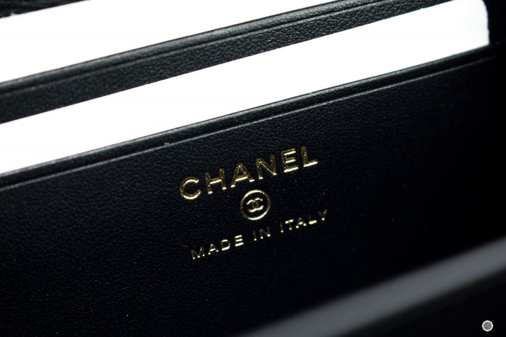 Top Quality Chanel A84452 Y06542 CC Filigree Vanity Clutch With Chain Black / 94305 Caviar Shoulder Bags Ghw