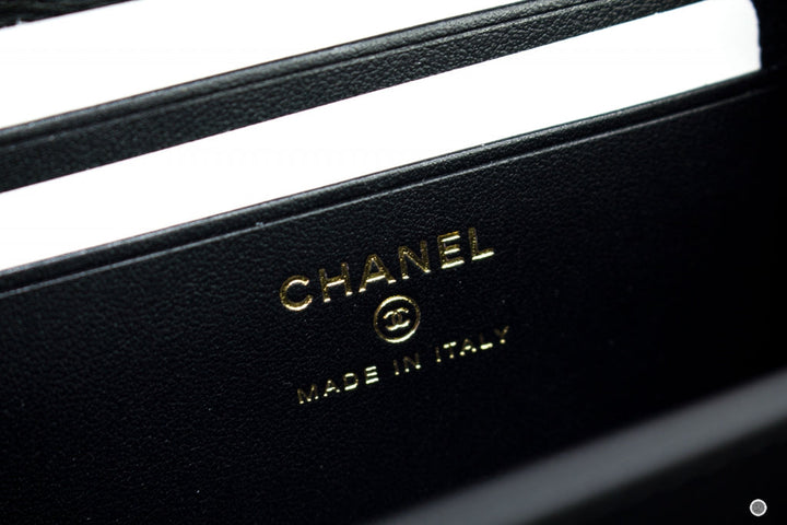 Top Quality Chanel A84452 Y06542 CC Filigree Vanity Clutch With Chain Black / 94305 Caviar Shoulder Bags Ghw