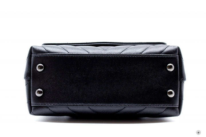 Top Quality Chanel AS2215B06818 Mini Chevron Coco Handle  Black / 94305 Caviar Shoulder Bags Bkhw