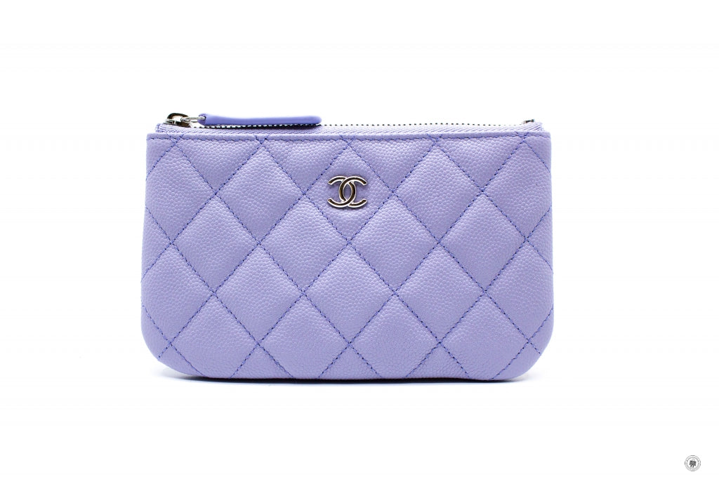 Top Quality Chanel Classic Mini Pouch Lt. Purple / NF289 Caviar Pouch Shw