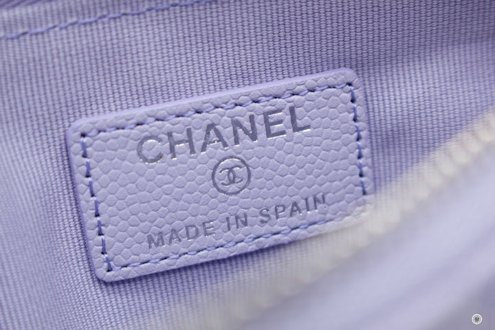 Top Quality Chanel Classic Mini Pouch Lt. Purple / NF289 Caviar Pouch Shw