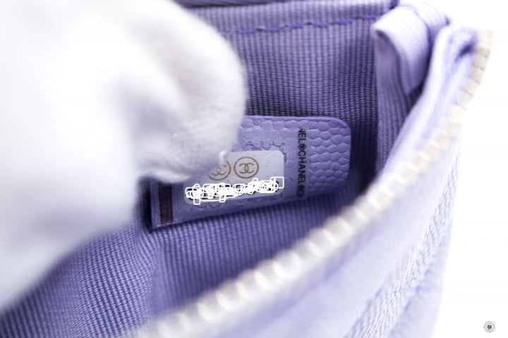 Top Quality Chanel Classic Mini Pouch Lt. Purple / NF289 Caviar Pouch Shw