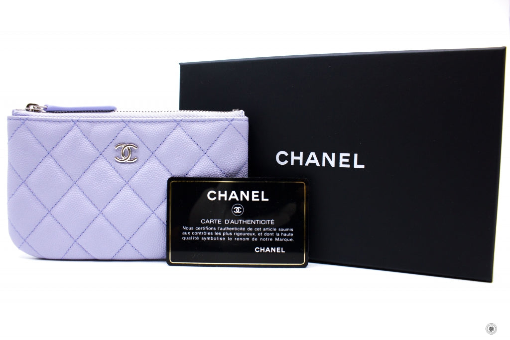 Top Quality Chanel Classic Mini Pouch Lt. Purple / NF289 Caviar Pouch Shw