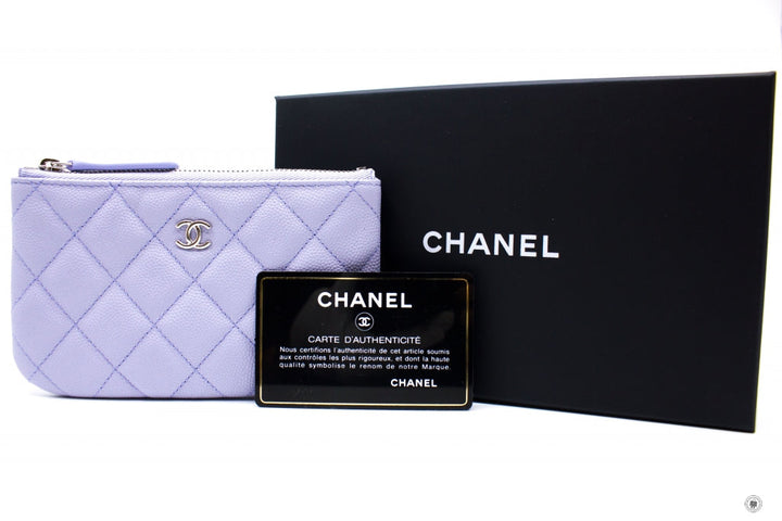 Top Quality Chanel Classic Mini Pouch Lt. Purple / NF289 Caviar Pouch Shw
