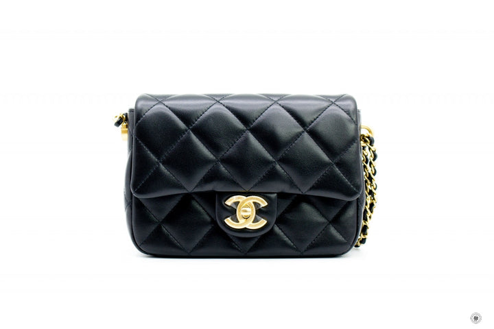 Top Quality Chanel AS2855B06895 Mini Flap Bag With Pearl Chain Version Black / 94305 Calfskin 19CM Shoulder Bags Gbhw