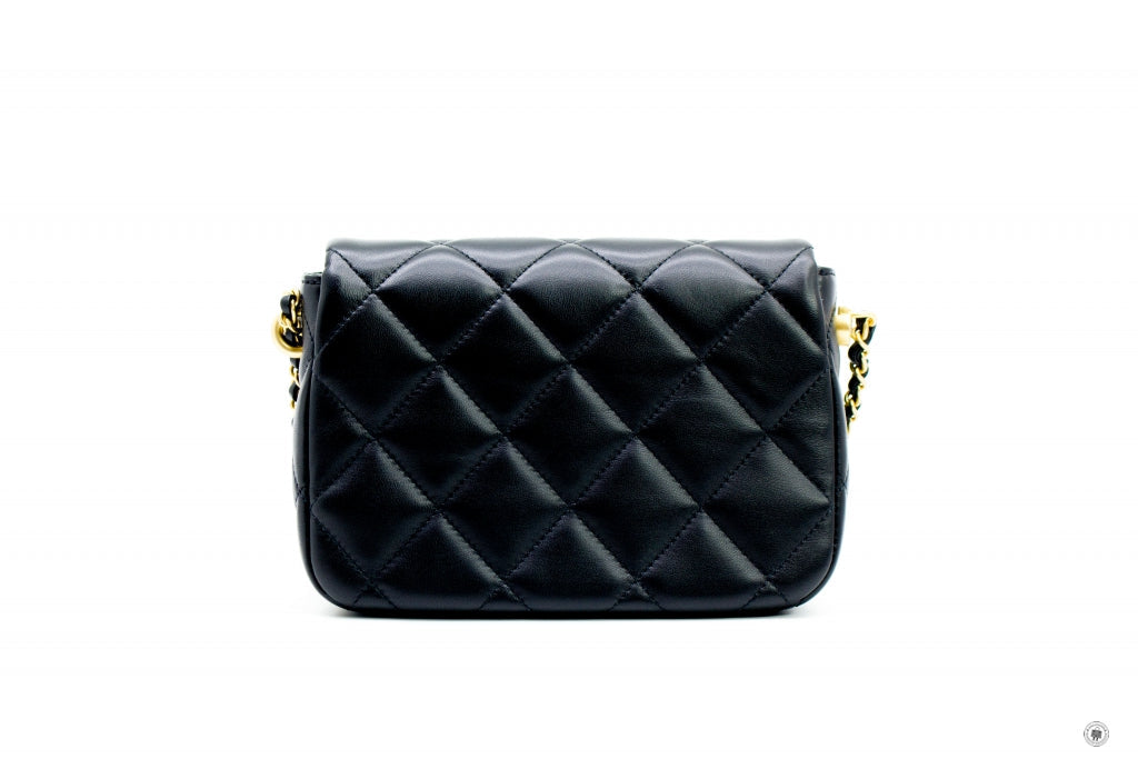 Top Quality Chanel AS2855B06895 Mini Flap Bag With Pearl Chain Version Black / 94305 Calfskin 19CM Shoulder Bags Gbhw