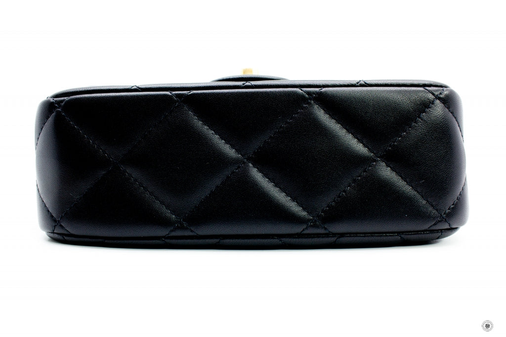 Top Quality Chanel AS2855B06895 Mini Flap Bag With Pearl Chain Version Black / 94305 Calfskin 19CM Shoulder Bags Gbhw