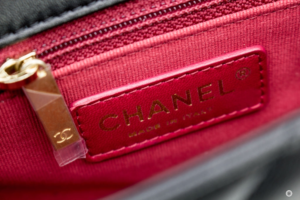 Top Quality Chanel AS2855B06895 Mini Flap Bag With Pearl Chain Version Black / 94305 Calfskin 19CM Shoulder Bags Gbhw