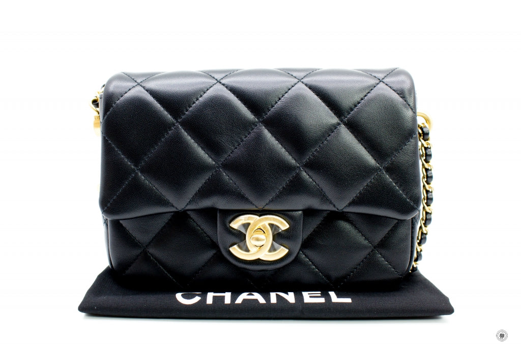 Top Quality Chanel AS2855B06895 Mini Flap Bag With Pearl Chain Version Black / 94305 Calfskin 19CM Shoulder Bags Gbhw