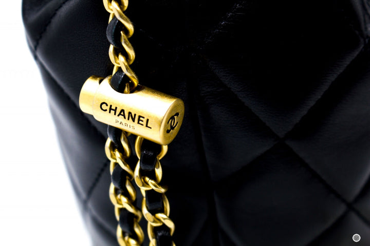 Top Quality Chanel AS2859B06895 Bucket Bag With Imitation Pearls Black / 94305 Lambskin Shoulder Bags Gbhw
