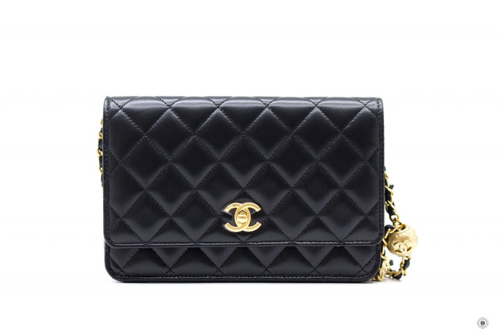 Top Quality Chanel AP1450B02916 Wallet ON Chain WOC With Golden Pearl Crush Black / 94305 Lambskin Shoulder Bags Ghw