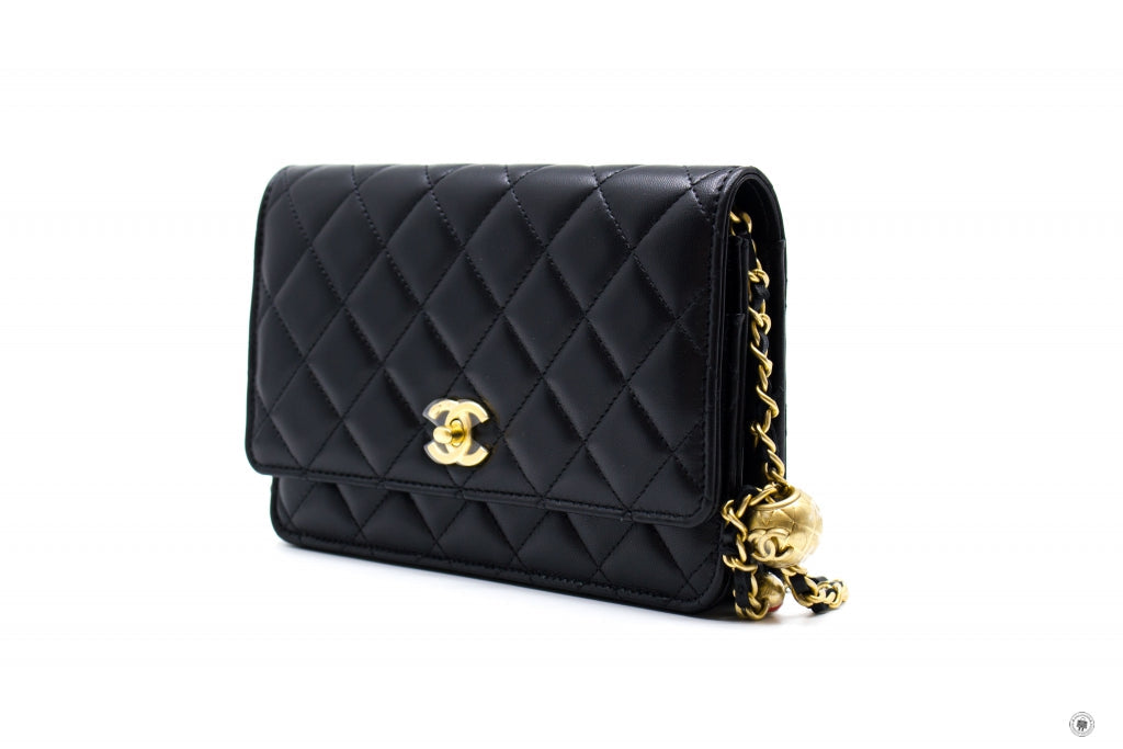 Top Quality Chanel AP1450B02916 Wallet ON Chain WOC With Golden Pearl Crush Black / 94305 Lambskin Shoulder Bags Ghw