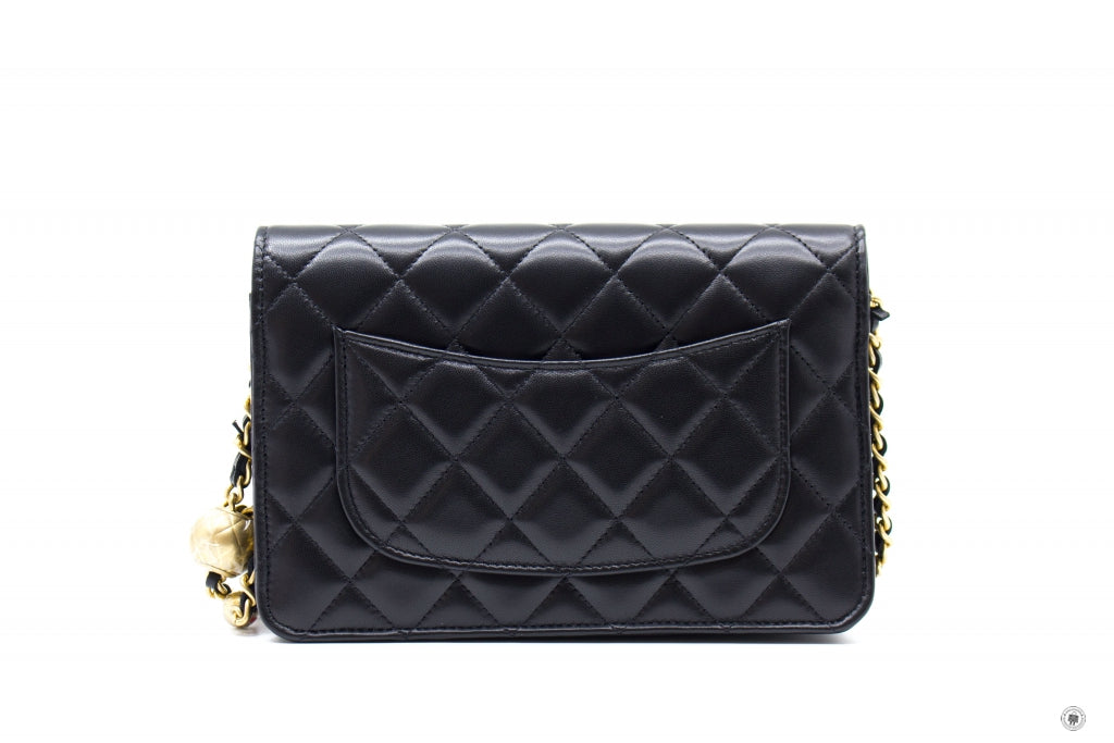 Top Quality Chanel AP1450B02916 Wallet ON Chain WOC With Golden Pearl Crush Black / 94305 Lambskin Shoulder Bags Ghw