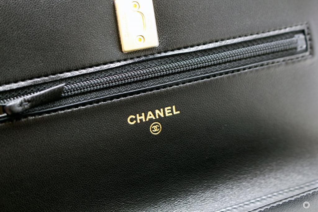 Top Quality Chanel AP1450B02916 Wallet ON Chain WOC With Golden Pearl Crush Black / 94305 Lambskin Shoulder Bags Ghw