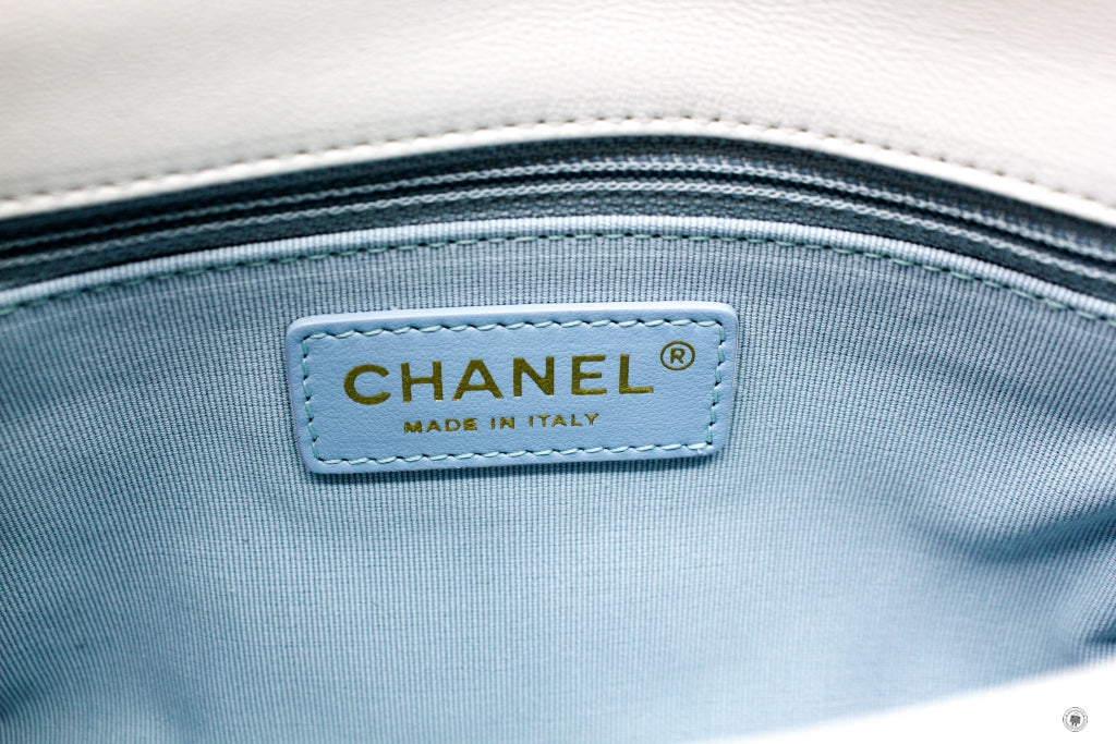 Top Quality Chanel AS2855 B06895 10601 Mini Flap Bag With Pearl Chain White / 10601 Lambskin Shoulder Bags Gbhw