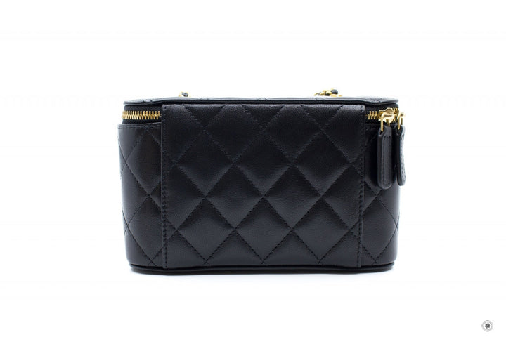 Top Quality Chanel AP2550B07242 Vanity With Gold And Silver Chain Black / 94305 Lambskin Shoulder Bags Shw