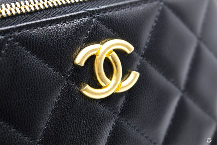 Top Quality Chanel AP2550B07242 Vanity With Gold And Silver Chain Black / 94305 Lambskin Shoulder Bags Shw
