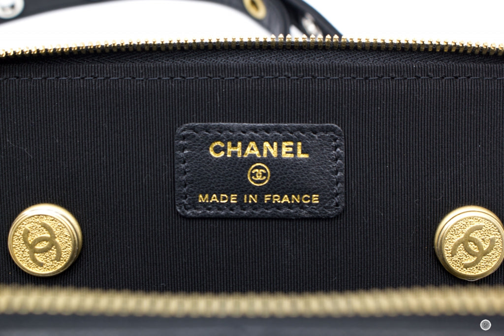 Top Quality Chanel AP2550B07242 Vanity With Gold And Silver Chain Black / 94305 Lambskin Shoulder Bags Shw
