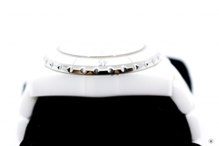 Top Quality Chanel H2009 J12 Chronograph Watch 41MM Diamond Indicators  White Stainless Steel Watches