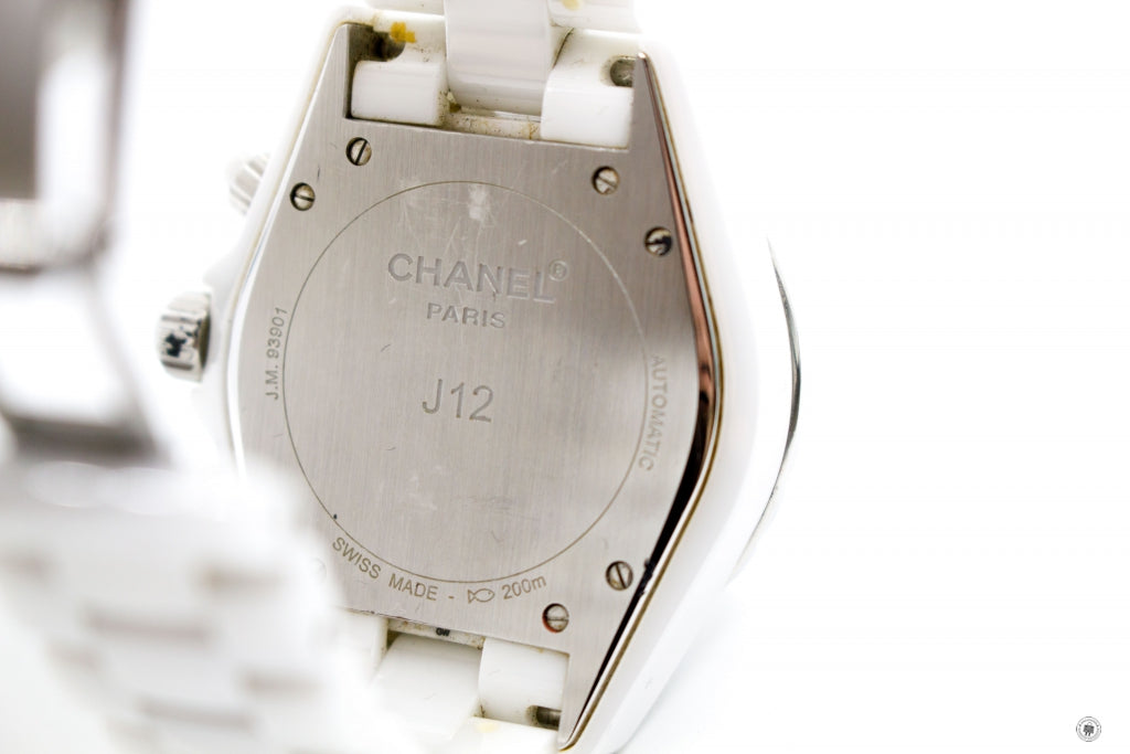 Top Quality Chanel H2009 J12 Chronograph Watch 41MM Diamond Indicators  White Stainless Steel Watches