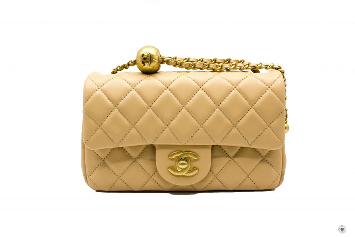 Top Quality Chanel AS1787B0291 Classic CC Flap  Beige / NG121 Lambskin Shoulder Bags Gbhw