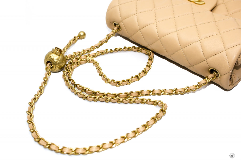 Top Quality Chanel AS1787B0291 Classic CC Flap  Beige / NG121 Lambskin Shoulder Bags Gbhw
