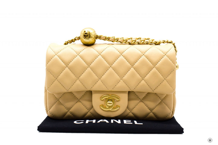 Top Quality Chanel AS1787B0291 Classic CC Flap  Beige / NG121 Lambskin Shoulder Bags Gbhw