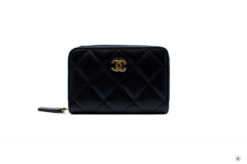 Top Quality Chanel AP0216Y01864 Classic CC Coin Purse Black / C3906 Caviar Coin Purse Shw