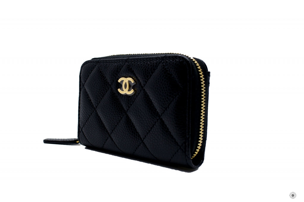 Top Quality Chanel AP0216Y01864 Classic CC Coin Purse Black / C3906 Caviar Coin Purse Shw