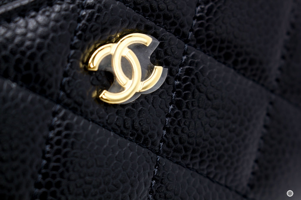 Top Quality Chanel AP0216Y01864 Classic CC Coin Purse Black / C3906 Caviar Coin Purse Shw