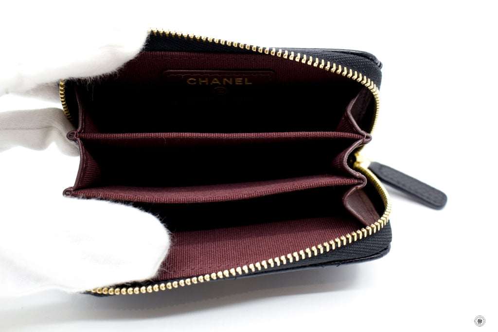 Top Quality Chanel AP0216Y01864 Classic CC Coin Purse Black / C3906 Caviar Coin Purse Shw