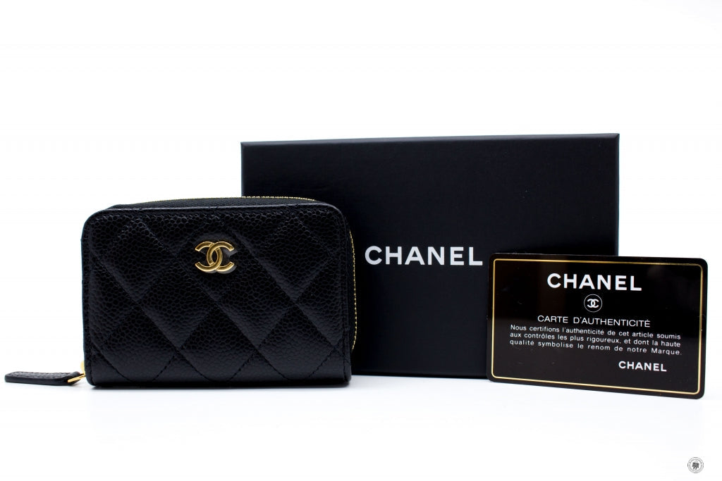 Top Quality Chanel AP0216Y01864 Classic CC Coin Purse Black / C3906 Caviar Coin Purse Shw