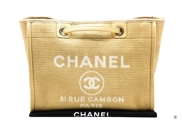 Top Quality Chanel A67001B07300 Deauville Shopping Tote  Khaki / NG121 Fabric Tote Bag Shw