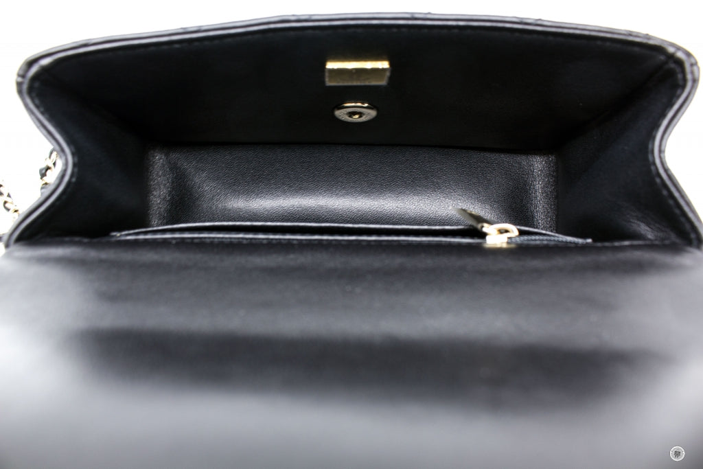 Top Quality Chanel AS2431B06660 Mini Flap Bag With Top Handle Black / 94305 Lambskin Shoulder Bags Ghw