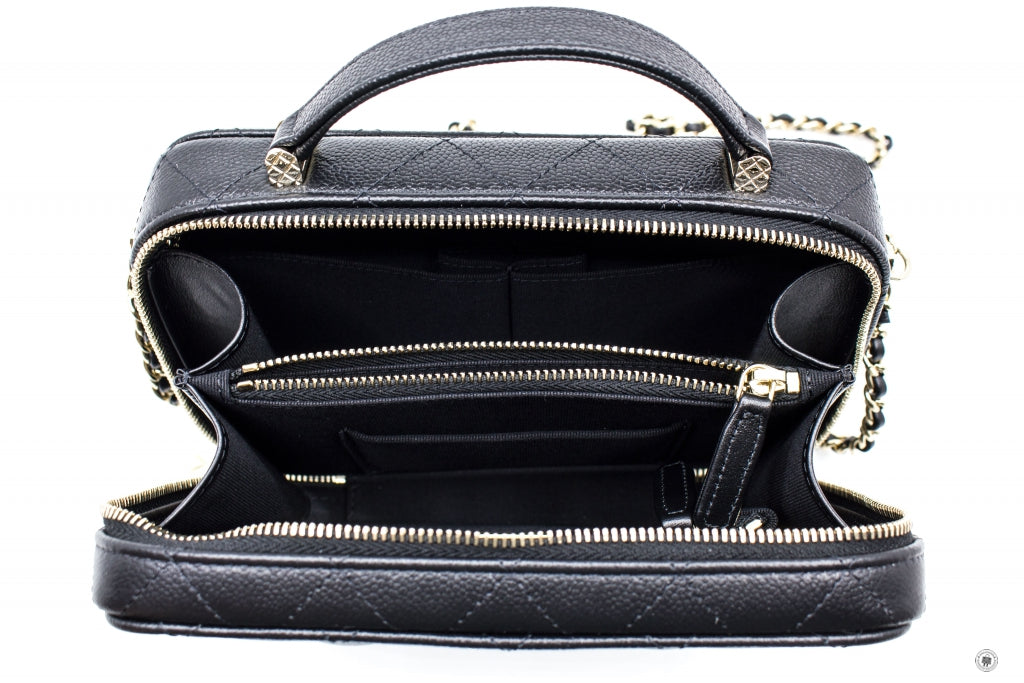 Top Quality Chanel AS3168B07894 Vanity Case  Black / 94305 Caviar Shoulder Bags Ghw