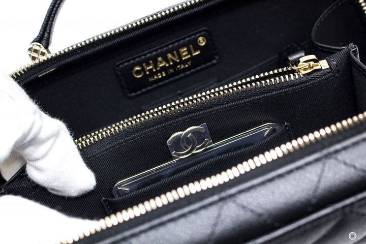 Top Quality Chanel AS3168B07894 Vanity Case  Black / 94305 Caviar Shoulder Bags Ghw