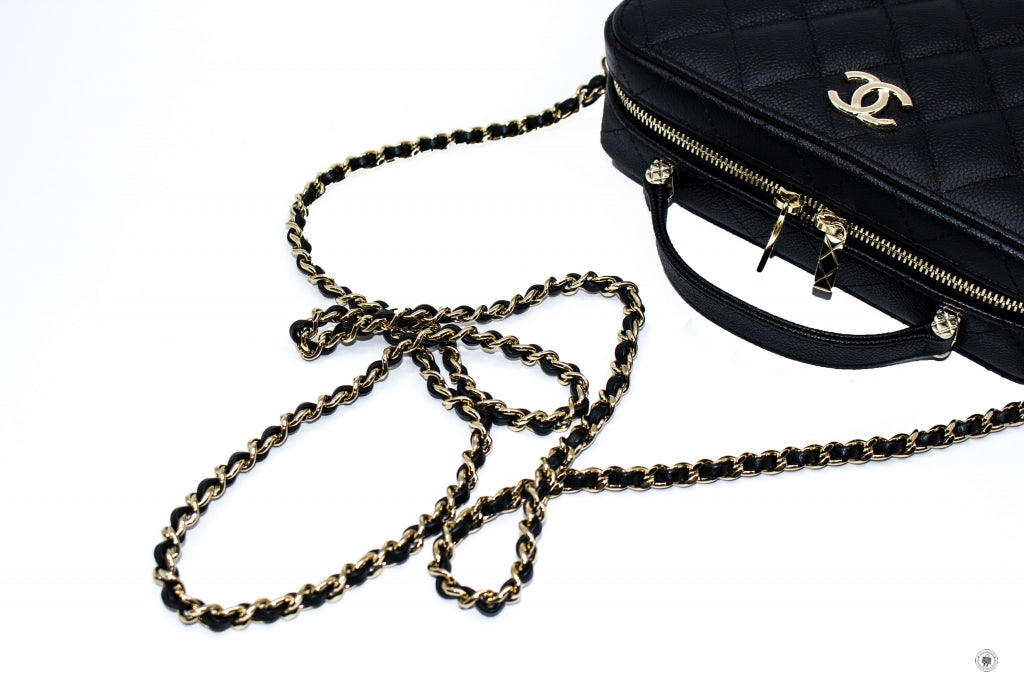 Top Quality Chanel AS3168B07894 Vanity Case  Black / 94305 Caviar Shoulder Bags Ghw