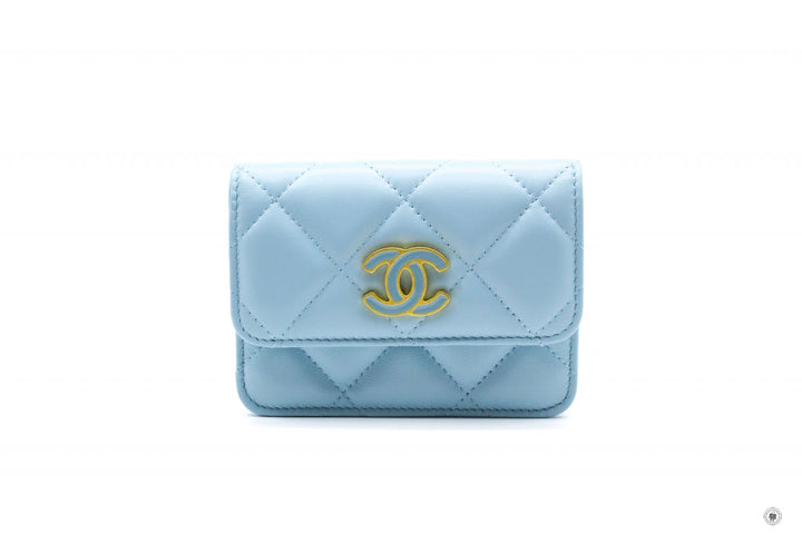 Top Quality Chanel AP2637B07570 Belt Bag With CC Enamel Logo Baby Blue / NG752 Calfskin Belt Bag Gbhw