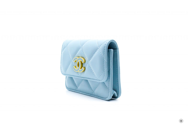 Top Quality Chanel AP2637B07570 Belt Bag With CC Enamel Logo Baby Blue / NG752 Calfskin Belt Bag Gbhw
