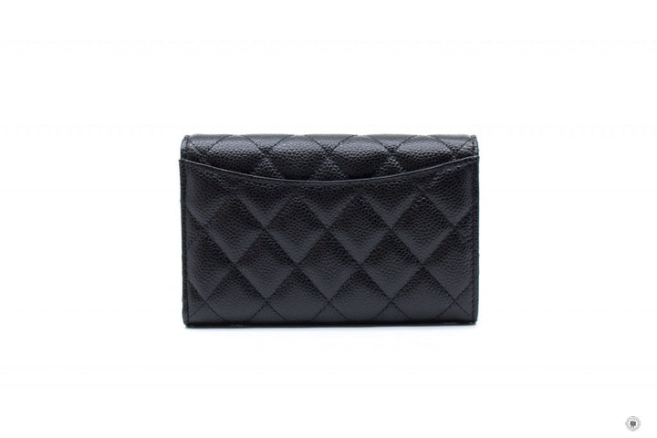 Top Quality Chanel AP0232Y01864 Classic Flap Wallet Black / C3906 Caviar Short Wallet Ghw