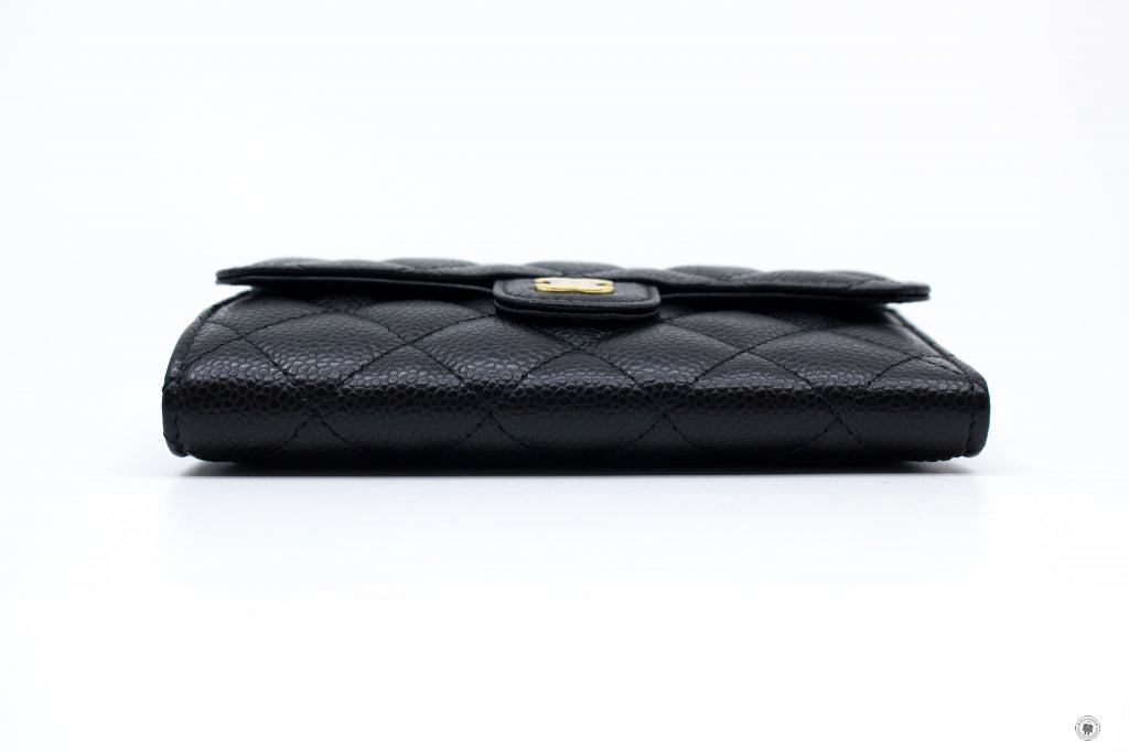 Top Quality Chanel AP0232Y01864 Classic Flap Wallet Black / C3906 Caviar Short Wallet Ghw
