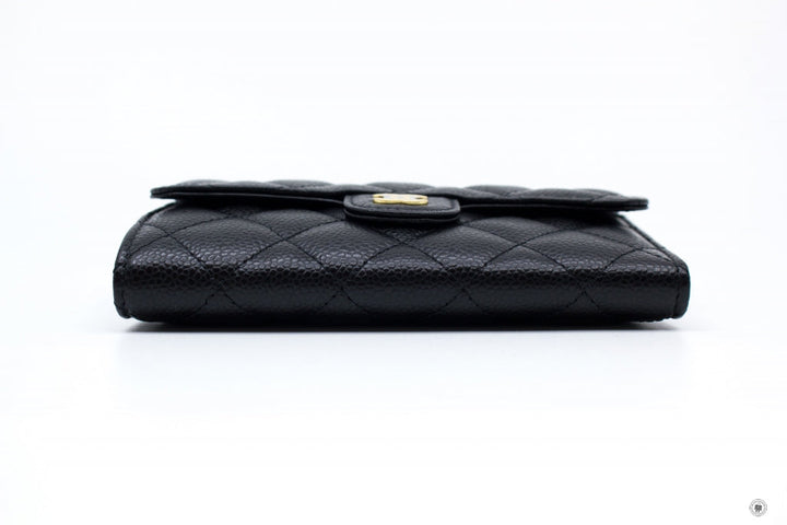 Top Quality Chanel AP0232Y01864 Classic Flap Wallet Black / C3906 Caviar Short Wallet Ghw
