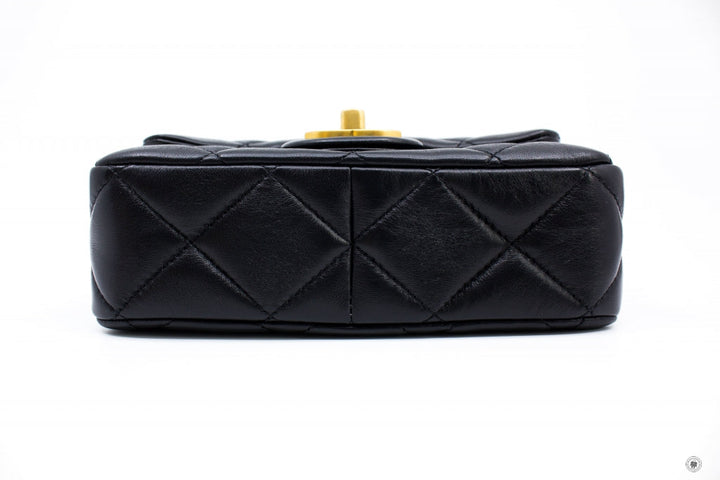 Top Quality Chanel AS3113B07634 Mini Flab Bag With Enamel And Gold Tone Metal  Black / 94305 Calfskin Shoulder Bags Gbhw