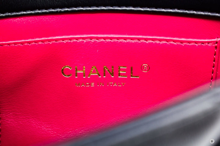 Top Quality Chanel AS3113B07634 Mini Flab Bag With Enamel And Gold Tone Metal  Black / 94305 Calfskin Shoulder Bags Gbhw