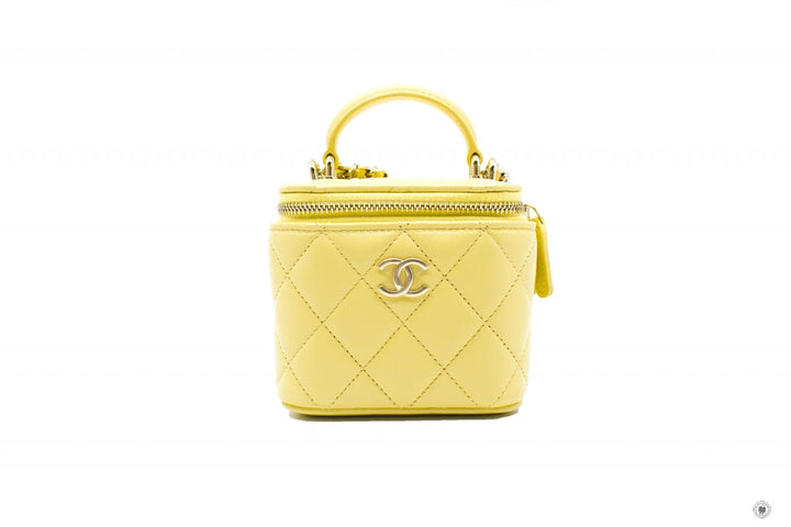 Top Quality Chanel AP2198B06660 Small Vanity Case Yellow / NG754 Calfskin Shoulder Bags Ghw