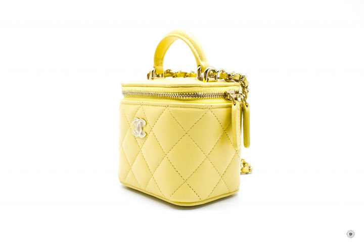 Top Quality Chanel AP2198B06660 Small Vanity Case Yellow / NG754 Calfskin Shoulder Bags Ghw