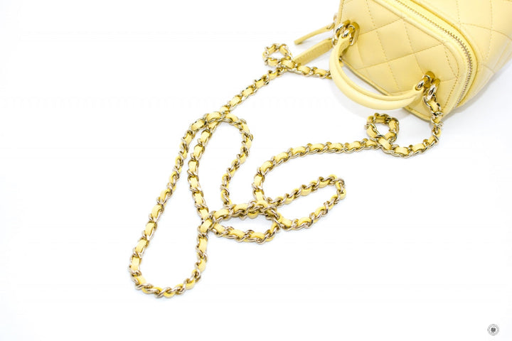 Top Quality Chanel AP2198B06660 Small Vanity Case Yellow / NG754 Calfskin Shoulder Bags Ghw